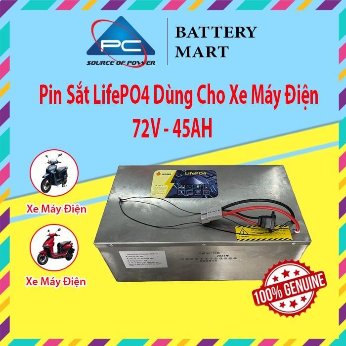 Pin Lithium, Pin Sắt LifePO4 dung lượng 72V - 45Ah dùng cho xe máy điện