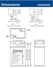 Ắc Quy LONG WP5-6 6V-5AH Bình ắc quy khô 6V cho xe điện trẻ em ,đèn khẩn cấp,quạt sạc