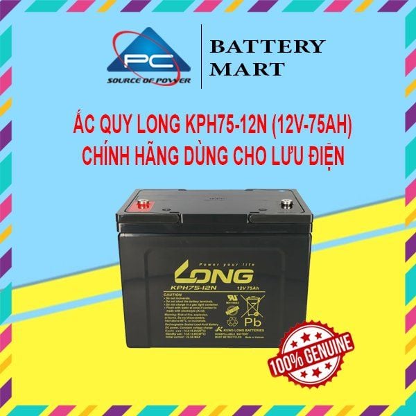 Ắc quy LONG KPH75-12N 12V 75Ah ảnh quảng cáo sản phẩm chính hãng dùng cho lưu điện