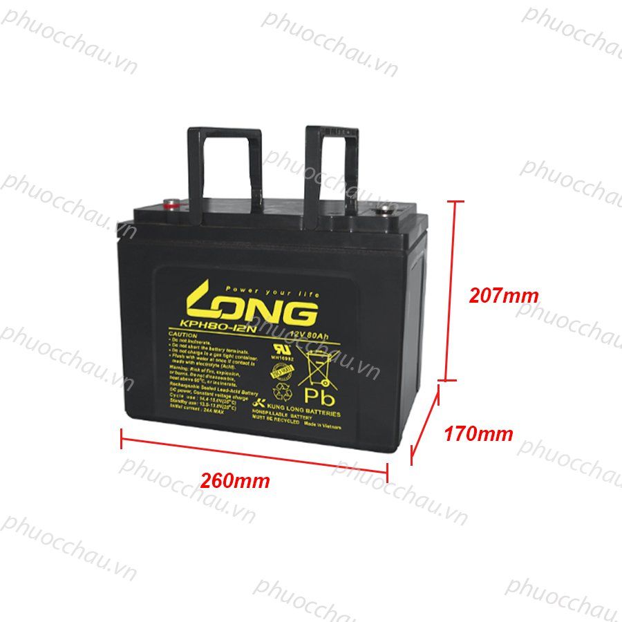 Ắc Quy LONG KPH80-12N (12V-80Ah)