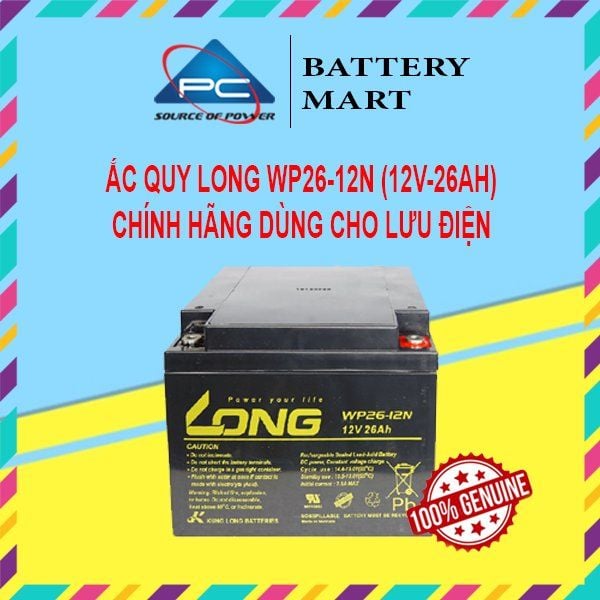 Ắc quy LONG WP26-12N 12V 26Ah ảnh quảng cáo sản phẩm chính hãng dùng cho lưu điện