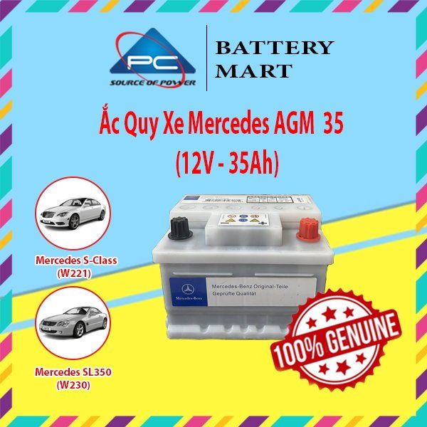 Bình Ắc Quy Xe Mercedes A2305410001  AGM 12V-35Ah