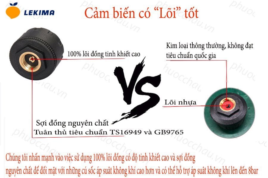 Cảm Biến Áp Suất Lốp Ô Tô LEKIMA LTP4116E, Van Ngoài, Chất Lượng Cao, Mẫu Mới 2022