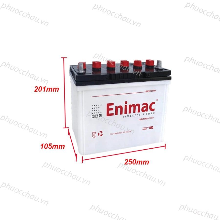 Bình Ắc Quy Xe Tải, Xe Ô Tô 12V-30Ah, Ắc Quy ENIMAC N30-2 Cọc