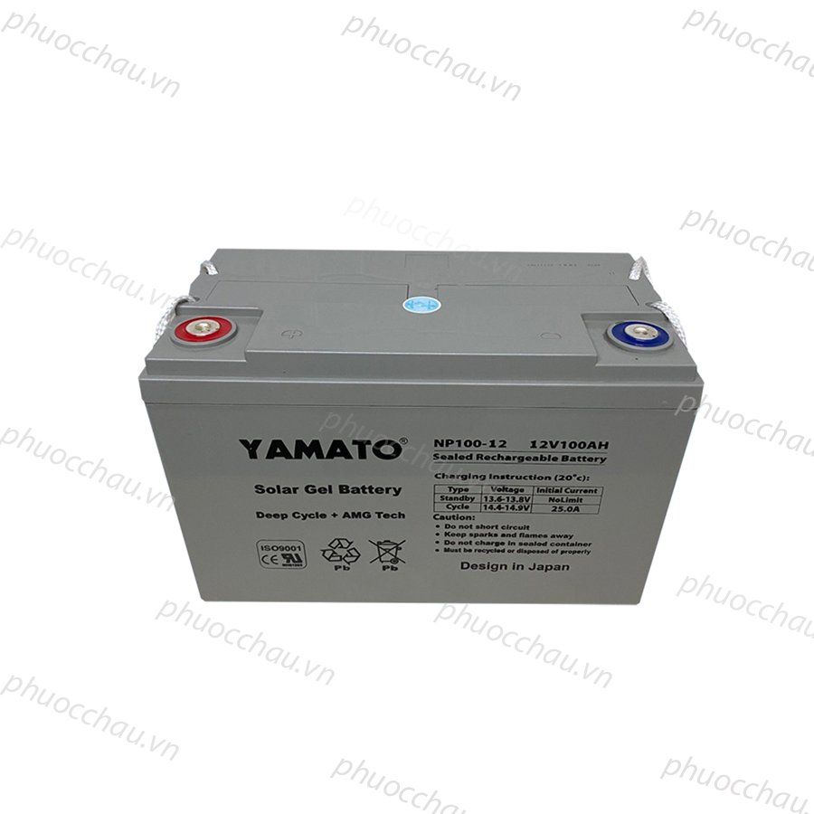 Ắc Quy Xe Máy Điện YAMATO NP100-12 12V-100Ah, acquy dùng cho Xe Điện Golf, Năng Lượng Mặt Trời, Inverter