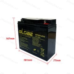 Bình Ắc Quy Khô GLOBE WP20-12IE | WP20-12NE 12V - 20Ah, ắc quy dùng cho loa kéo, lưu điện
