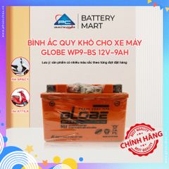 Ắc quy xe máy GLOBE WP9-BS 12V-9AH bình ắc quy khô cho xe máy Spacy, atila