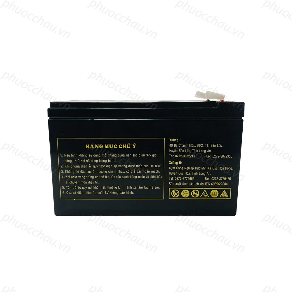 Ắc Quy LONG WP7.2-12 12V 7.2 AH Chính Hãng Dùng Cho Lưu Điện Cửa Cuốn, UPS, Bình Thuốc Sâu