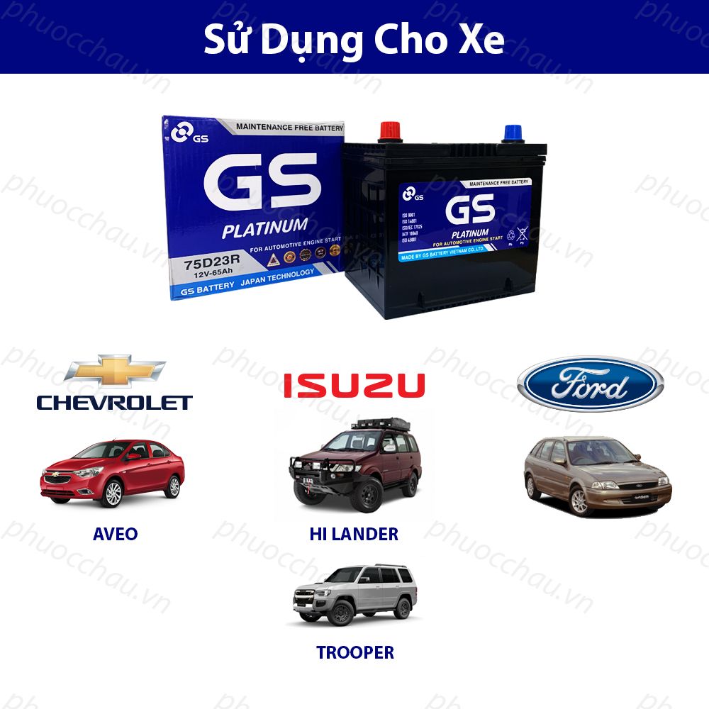 Ắc Quy GS MF 75D23R (12V-65AH)