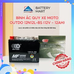 Ắc Quy khô OUTDO 12N12L-BS 12V 12AH dùng cho Xe Vespa, Mô Tô Phân Khối Lớn, ắc quy phụ xe Mercedes