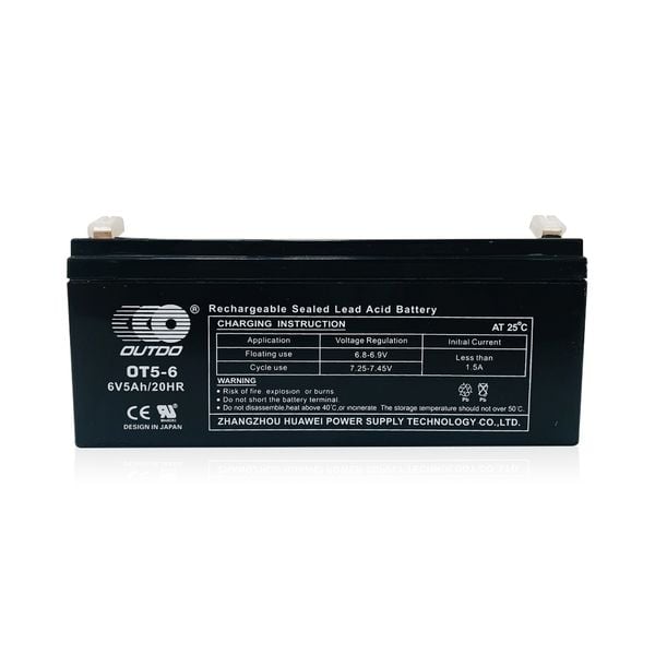 Ắc quy lưu điện OUTDO OT5-6 6V - 5AH dùng cho cân điện tử, đồ chơi trẻ em