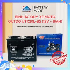 Ắc Quy Xe MOTO PHÂN KHỐI LỚN OUTDO UTX20L-BS (12V-18AH) - Bình Ắc Quy 12V