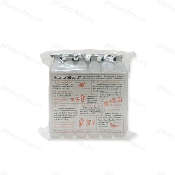 Bình ắc quy xe moto OUTDO UTX24HL-BS 12V 21Ah kèm túi dung dịch axit và hướng dẫn cách đổ axit