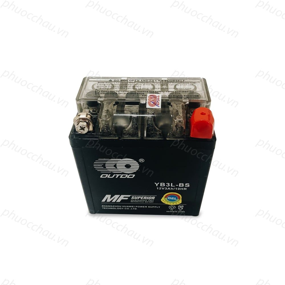 Ắc Quy Xe Máy OUTDO YB3L-BS 12V 3AH hàng nhập khẩu, ắc quy xe Nova DASH, Suzuki Sport, Sport RGV