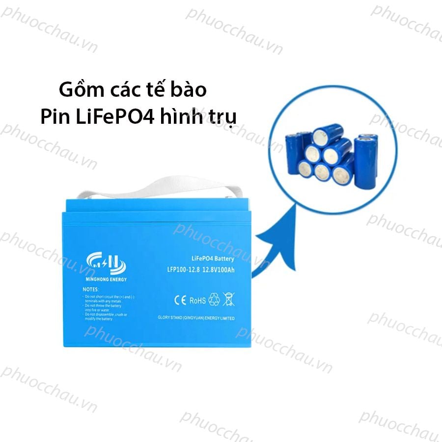 Pin Sắt LifePO4, Pin Lithium MSN LFP100-12.8 12.8V-100Ah, dùng cho Năng Lượng Mặt Trời