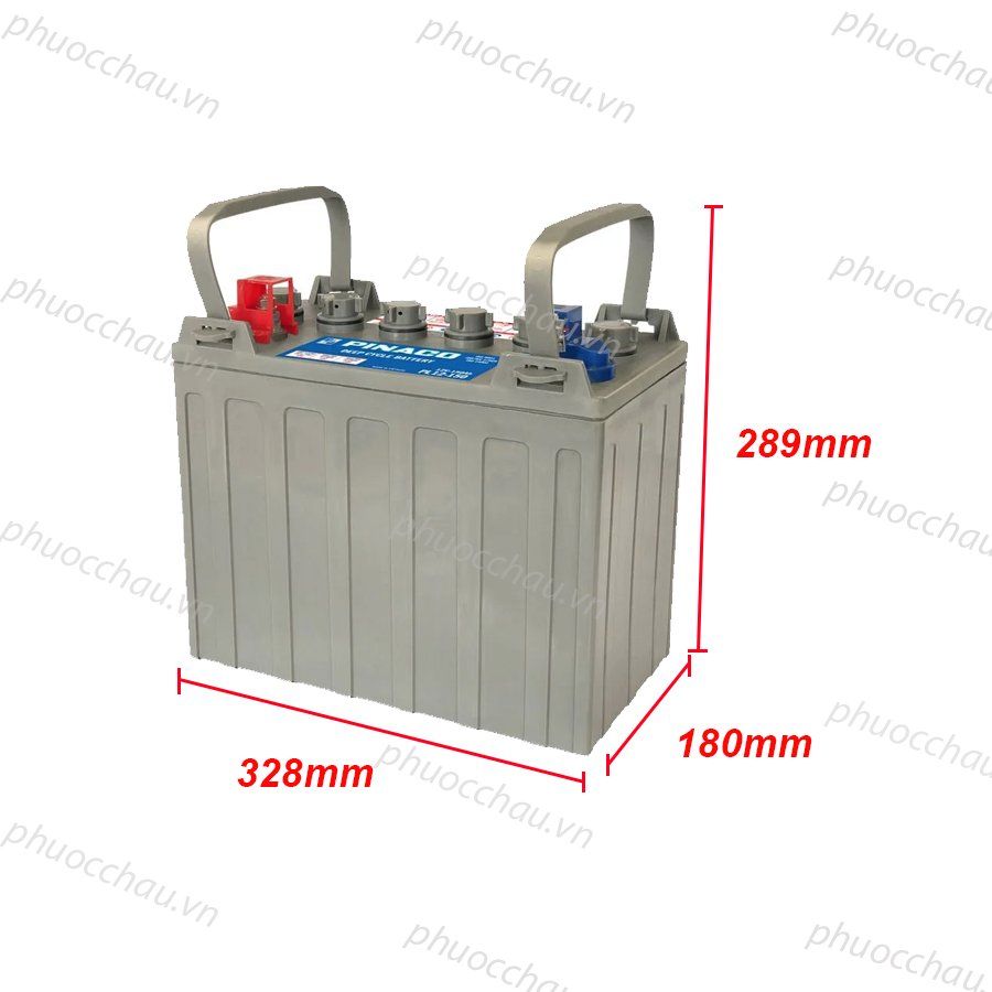 Ắc Quy Xe Điện PINACO PL 12-150 12V-150Ah, acquy dùng cho xe golf, xe điện