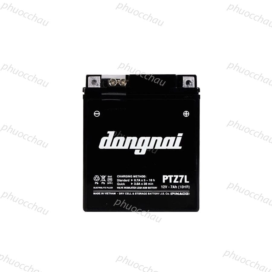 Ắc Quy Đồng Nai PTZ7L 12V-7Ah cho xe máy SH Ý, Vespa, Piaggio, Lead cũ
