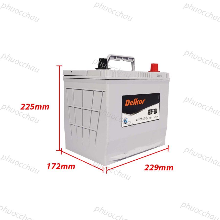 Ắc Quy Delkor EFB Q85/95D23L 12V-65Ah | Q85/115D23L 12V-70Ah
