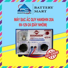 Máy Sạc Ắc Quy HanShin Tăng Giảm 20A (6V, 12V, 24V, Dây Nhôm & Dây Đồng)