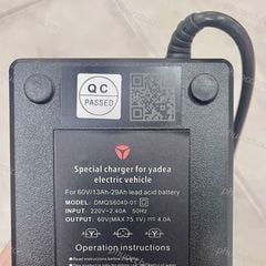 Sạc Xe Điện 60V-4A - Phụ Kiện Chính Hãng Cho Xe Điện Yadea