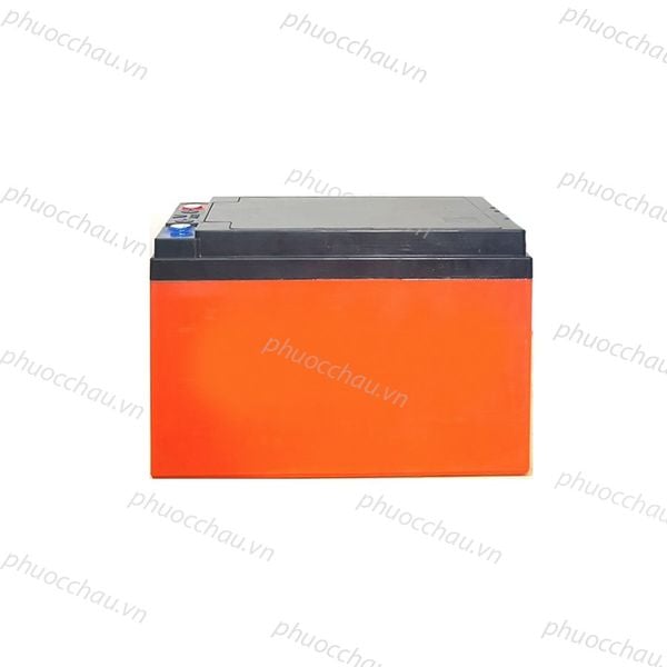 Bình ắc quy Thiên Năng TNE12-15 12V 15Ah vỏ cam, mặt trên nổi bật 2 cọc bình