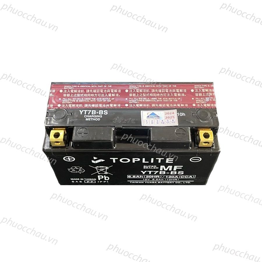 Ắc quy xe moto Toplite YT7B-BS 12V - 6.5AH, dùng cho Ducati, Triumph, Yamaha, Suzuki, Kawasaki, KTM,...