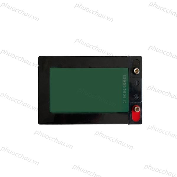 Bình ắc quy khô PHOENIX TS12140 12V-14Ah nhìn từ trên, mặt tem xanh đen và cọc bình