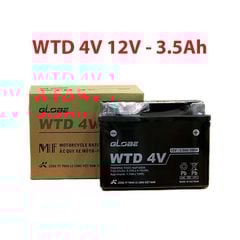 Bình Ắc Quy Khô WTZ5S 12V,4.2Ah / WTD4V 12V3.5Ah hiệu GLOBE Cho Xe WAVE RS100/ WAVE RS 110/ EXCITER 135/ AIRBLADE 110