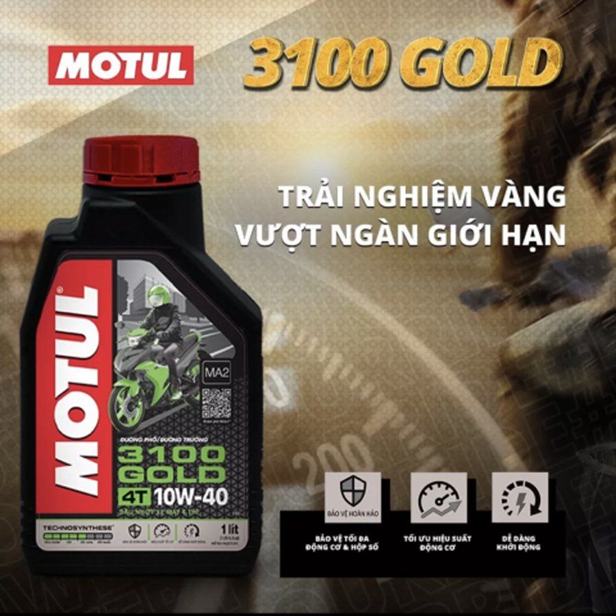 DẦU NHỚT XE MÁY MOTUL - 3100 Gold 4T 10W40 (1L) Nhớt Motul 3100 Gold  