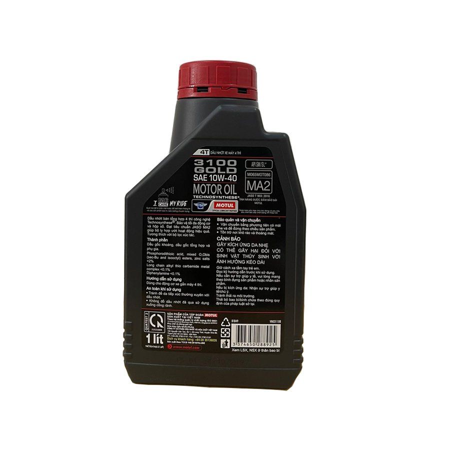 DẦU NHỚT XE MÁY MOTUL - 3100 Gold 4T 10W40 (1L) Nhớt Motul 3100 Gold  