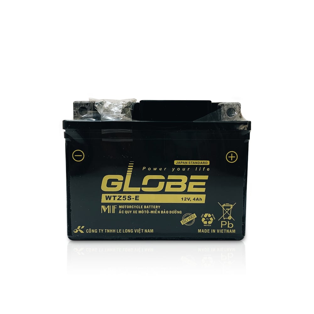 Ắc quy Globe WTZ5S 12V 4,2Ah chính hãng - bình thay cho Yamaha Sirius