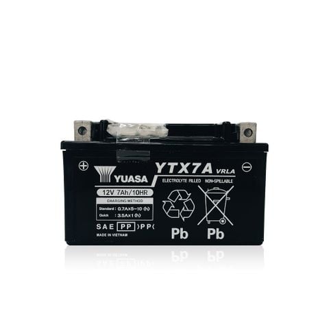 Bình Ắc Quy Khô GS YUASA YTX7A 12V7AH Attila Đời Đầu / Đời 2, Attila Victoria Đời Đầu 2004-2005 (12V-7Ah)