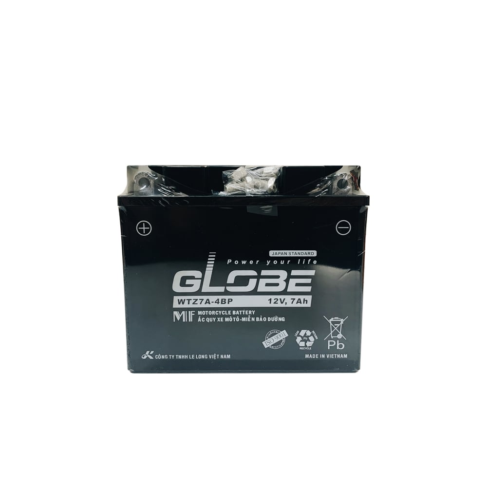 Ắc quy Globe WTZ7A-4BP 12V 7Ah chính hãng - bình thay cho Benelli BN 251