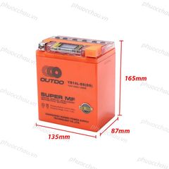 Bình ắc quy xe moto OUTDO YB14L-BS (DS) 12V-14AH, dùng cho xe Royal Enfield, Harley-Davidson, Ducati