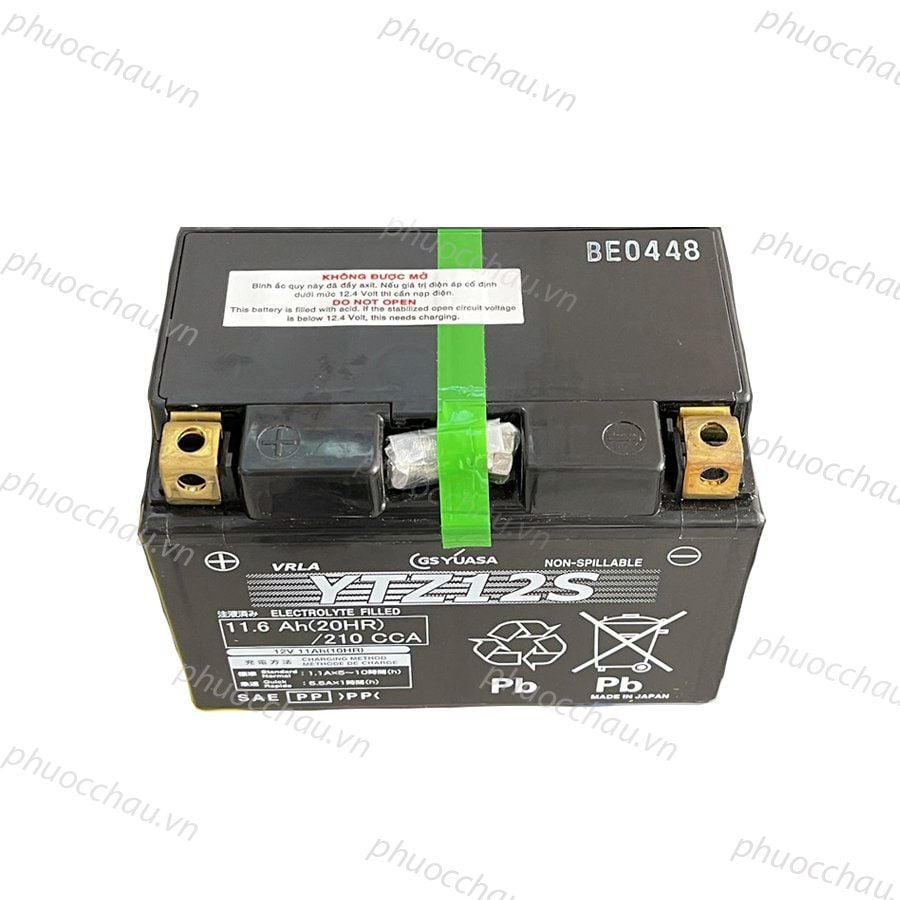 Ắc quy xe moto GS YUASA YTZ12S 12V 11.6AH 210CCA, sản xuất tại Nhật Bản, ắc quy xe Honda Sh300i, Sh350i, Suzuki, Yamaha, Benelli, MV Agusta, Triumph