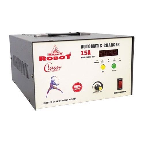 MÁY SẠC ẮC QUY ROBOT TỰ ĐỘNG 15A (12V-24V, Dây Đồng & Nhôm)