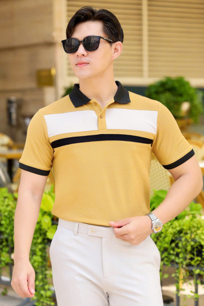 ÁO THUN POLO PHỐI VÀNG VH003861