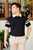 ÁO THUN POLO PHỐI TAY ĐEN VH003873