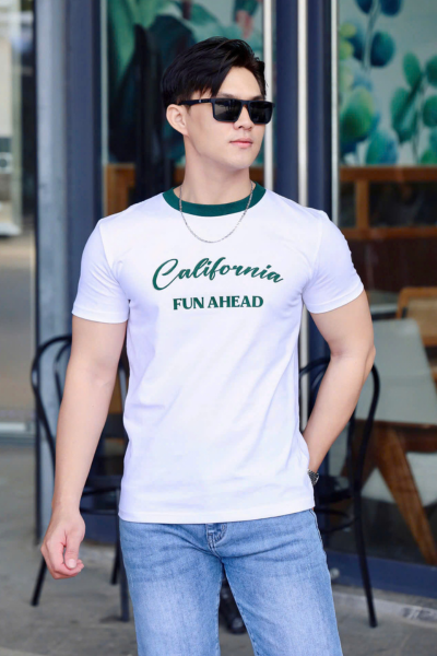 ÁO THUN CỔ TRÒN TRẮNG FUN AHEAD VH003859