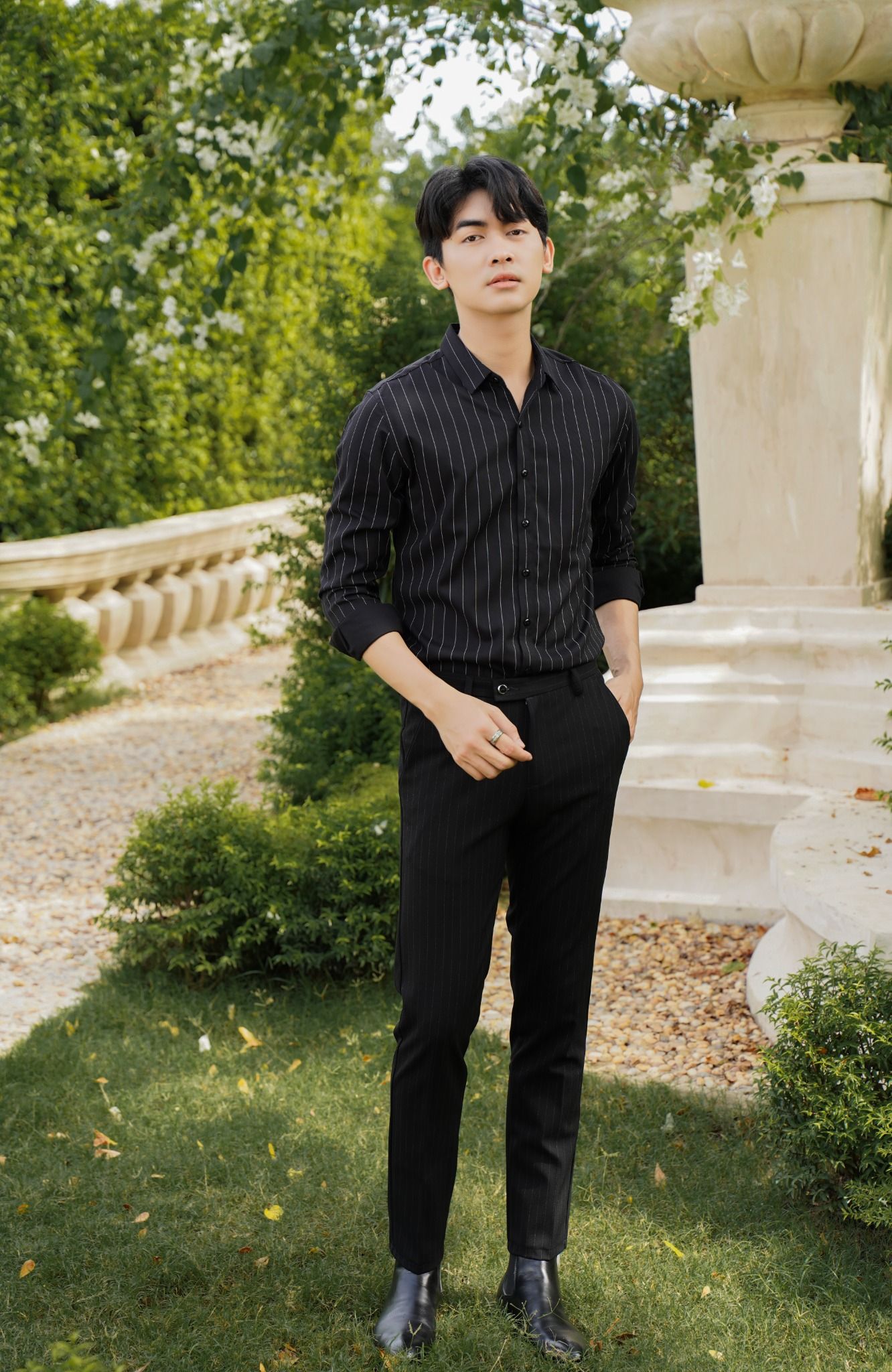 Áo sơ mi Burberry nam chính hãng màu đen check cổ check tay dài tay FOGN88LC33FOAO88 #42 Áo sơ mi Burberry nam chính hãng màu đen check cổ check tay dài tay FOGN88LC33FOAO88