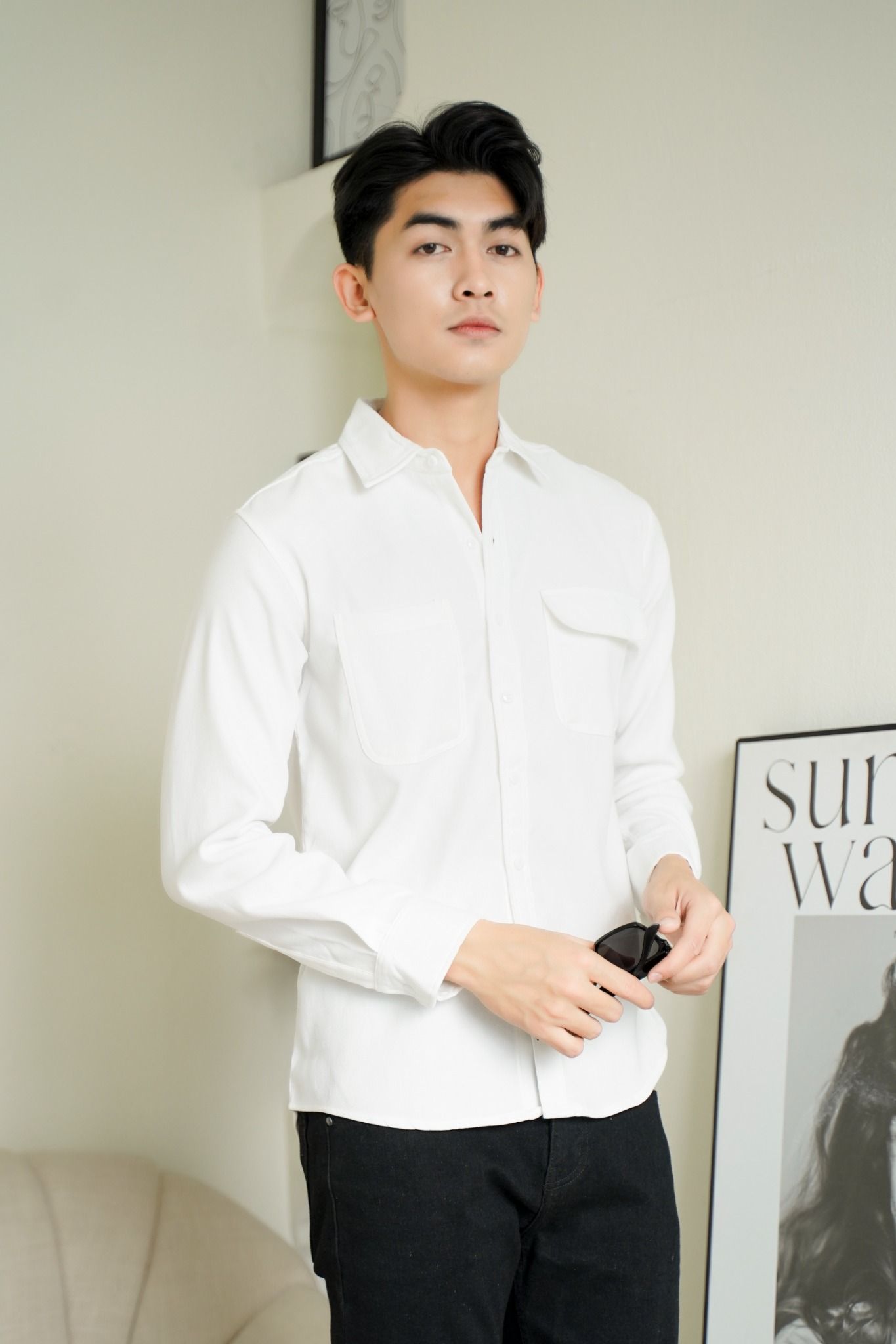 ÁO SƠ MI NAM TAY DÀI SP002874 - TRẮNG