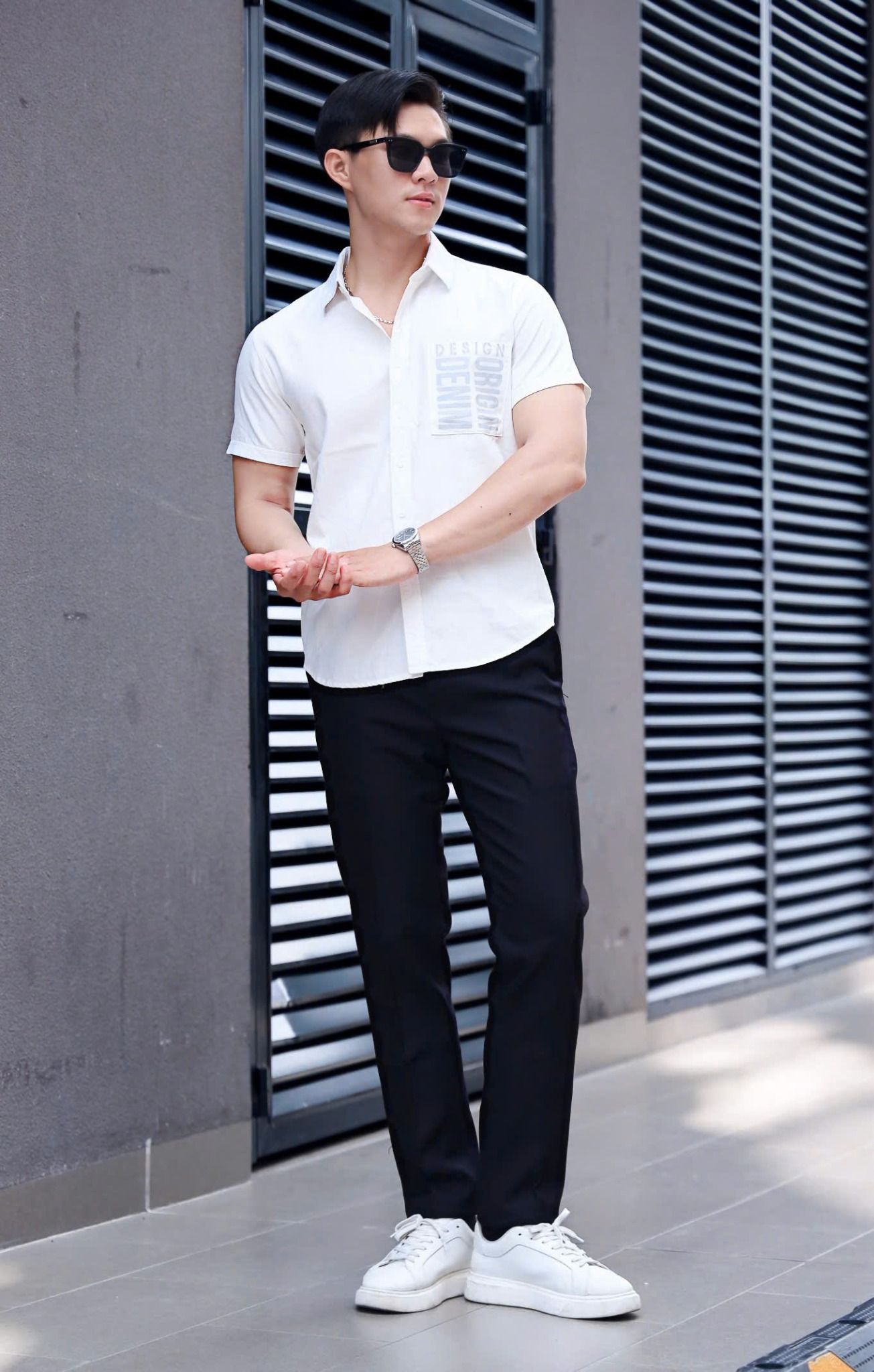 ÁO SƠ MI NAM TAY NGẮN TRẮNG AT003897