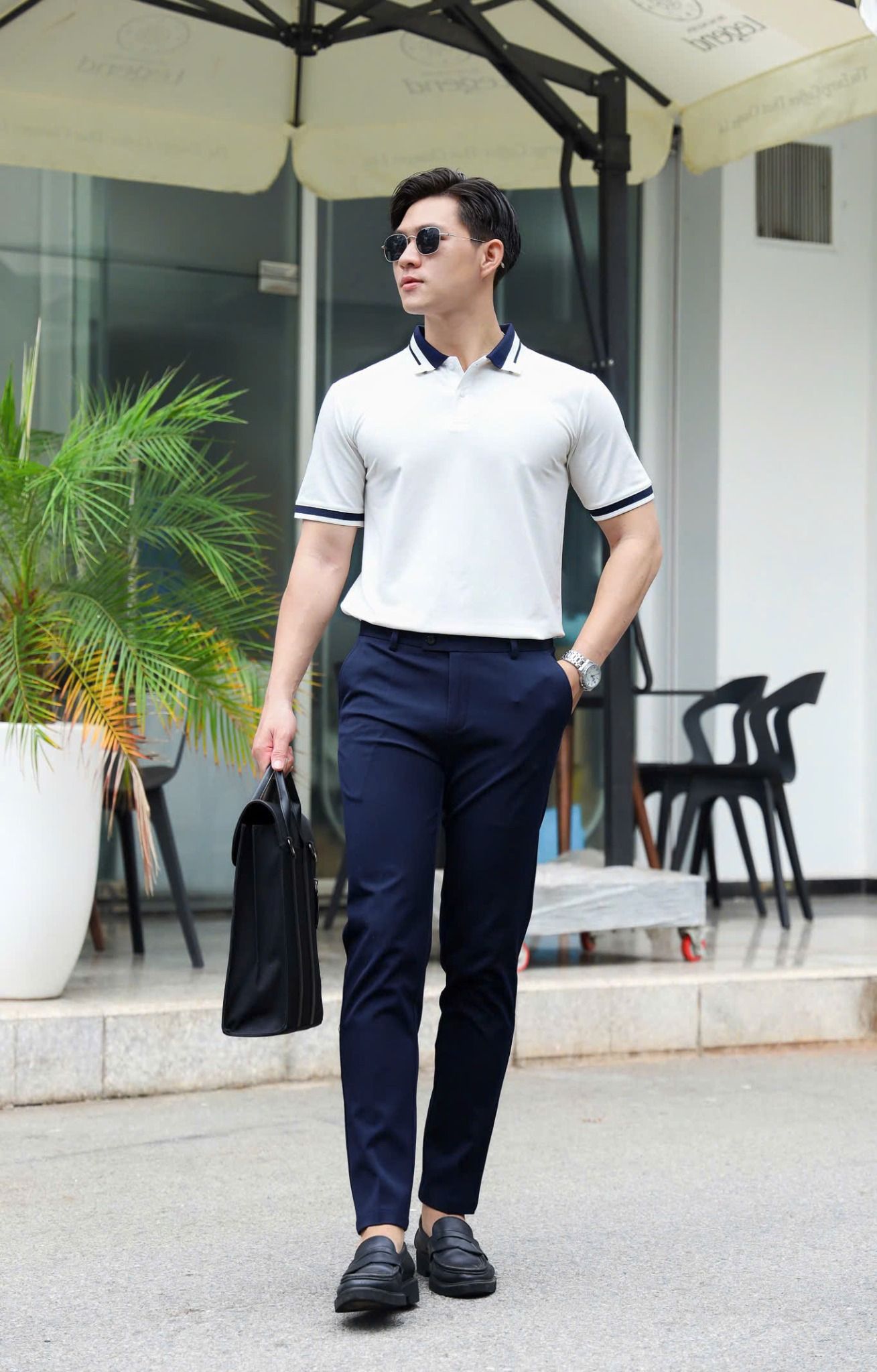 ÁO THUN POLO TRẮNG PHỐI CỔ VH003729