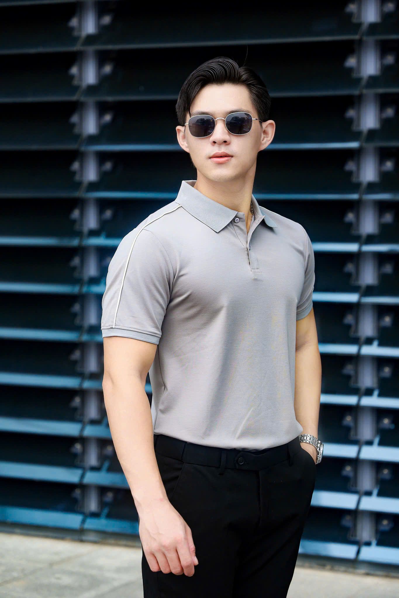 ÁO THUN POLO XÁM VIỀN TAY VH003702