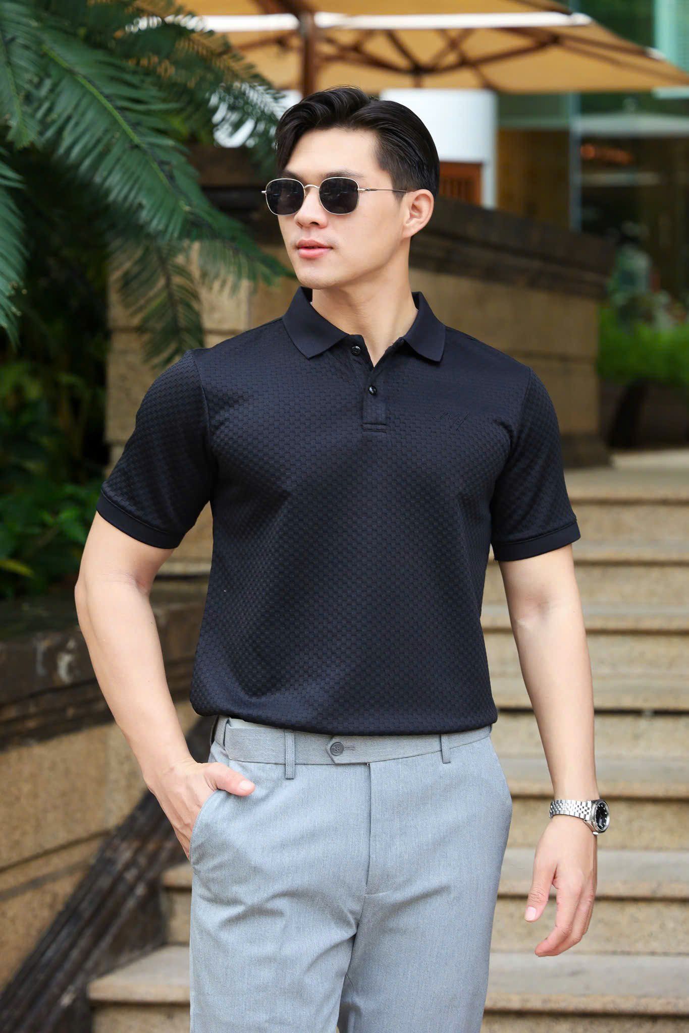 ÁO THUN POLO ĐEN CARO VH003721
