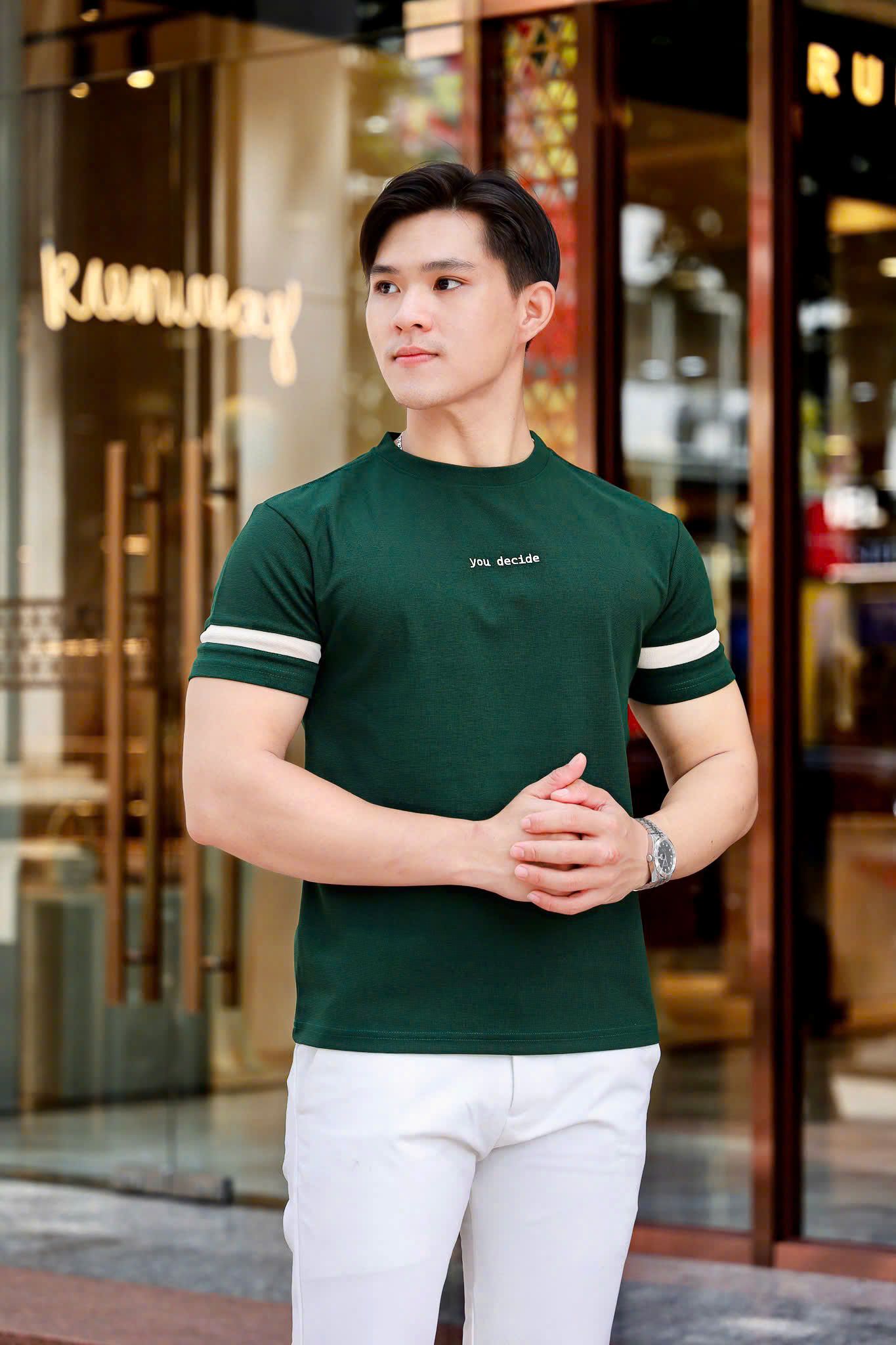 ÁO THUN CỔ TRÒN XANH VH003837