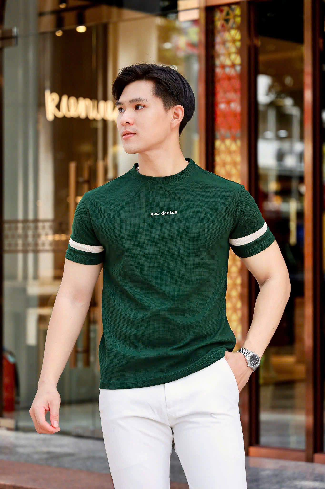 ÁO THUN CỔ TRÒN XANH VH003837