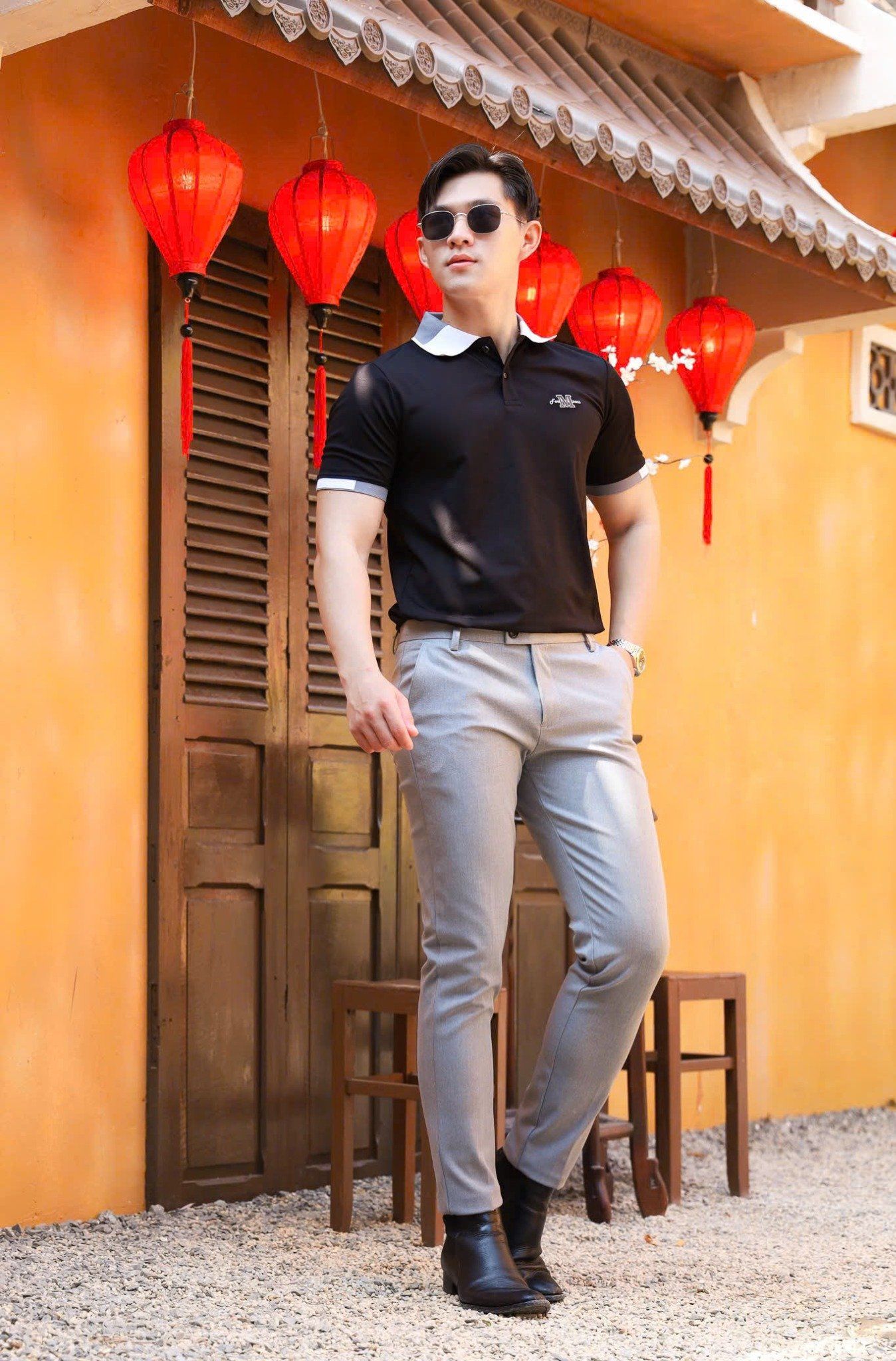 ÁO THUN POLO TRẮNG PHỐI VH003845