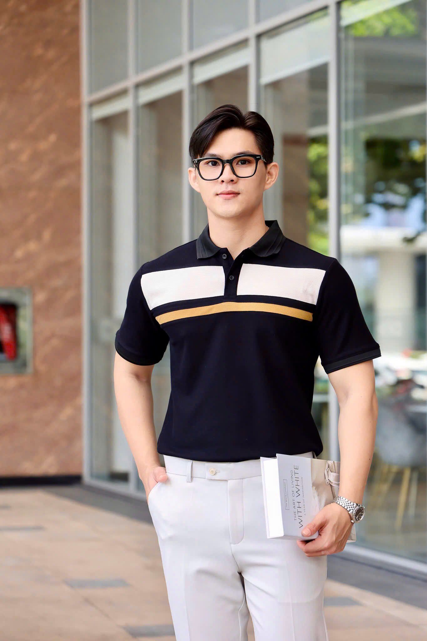 ÁO THUN POLO PHỐI ĐEN VH003861