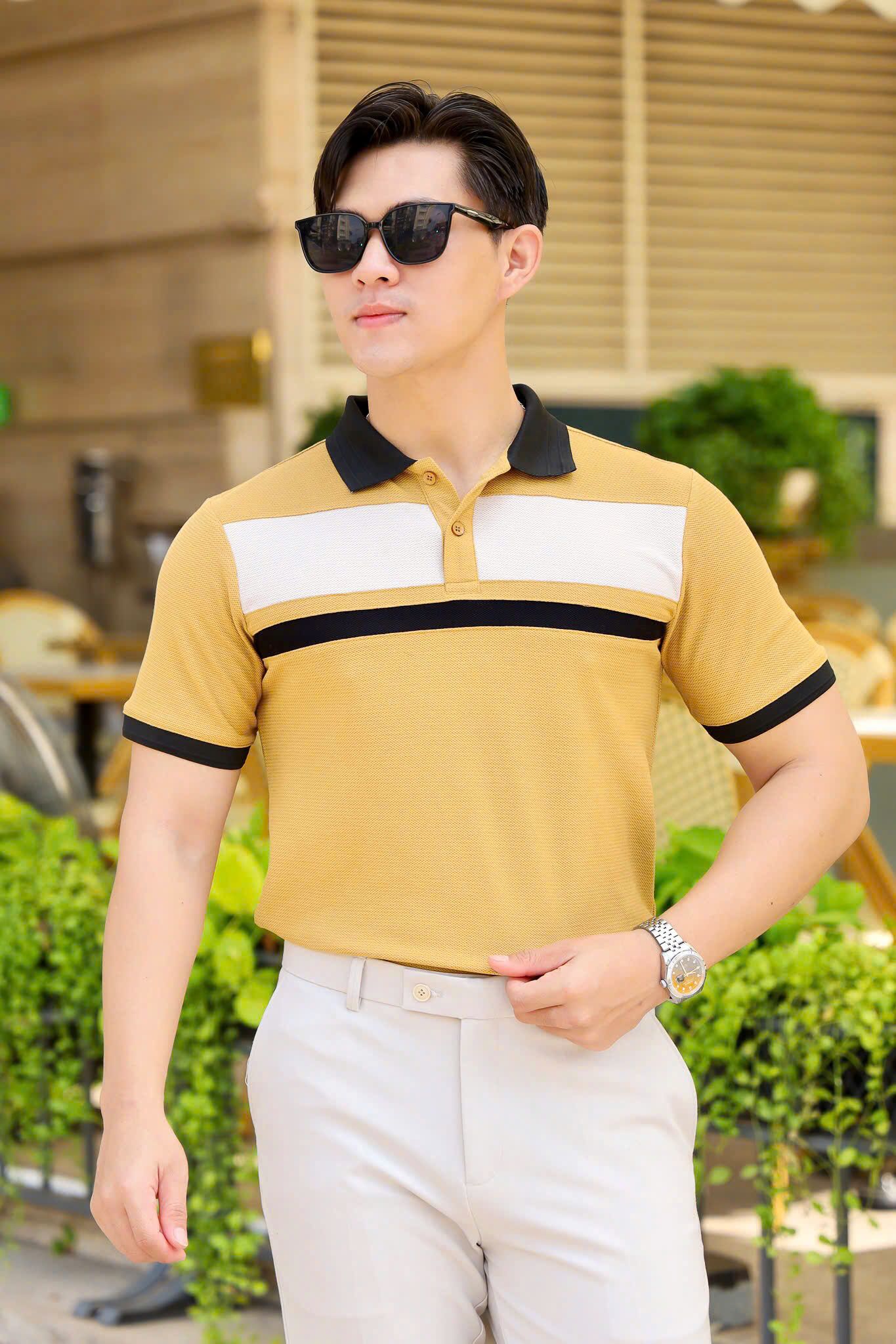 ÁO THUN POLO PHỐI VÀNG VH003861